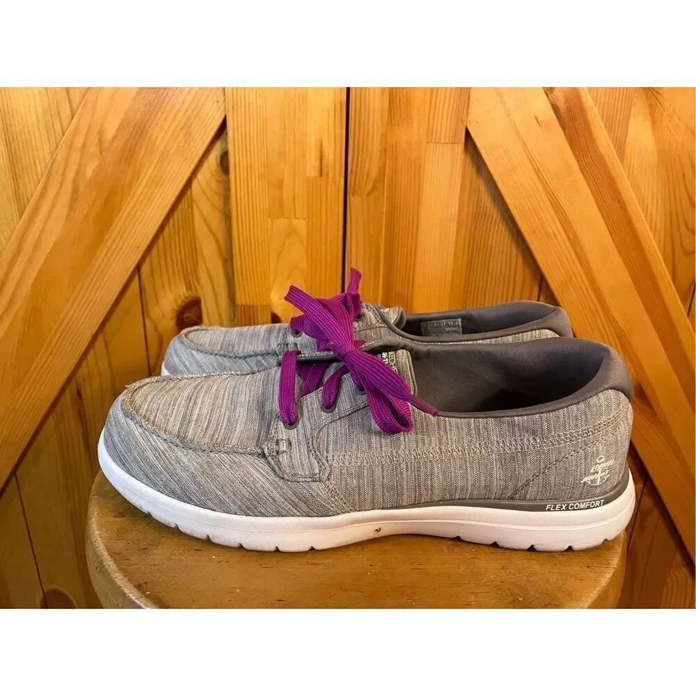 Skechers Women's Boat Shoe gray canvas size 11 ￼